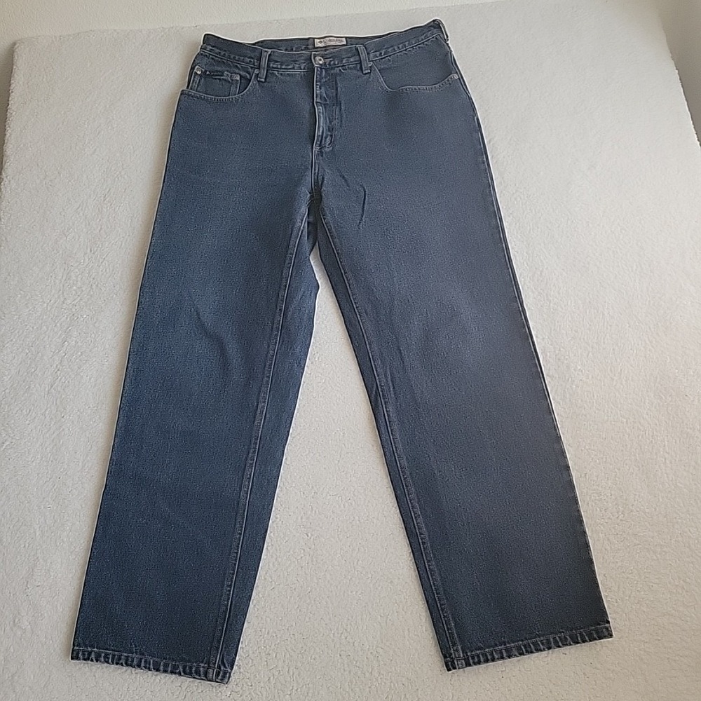 Columbia Men's Jeans 36x32 Pants Dark Denim Straight Fit Baggy‎